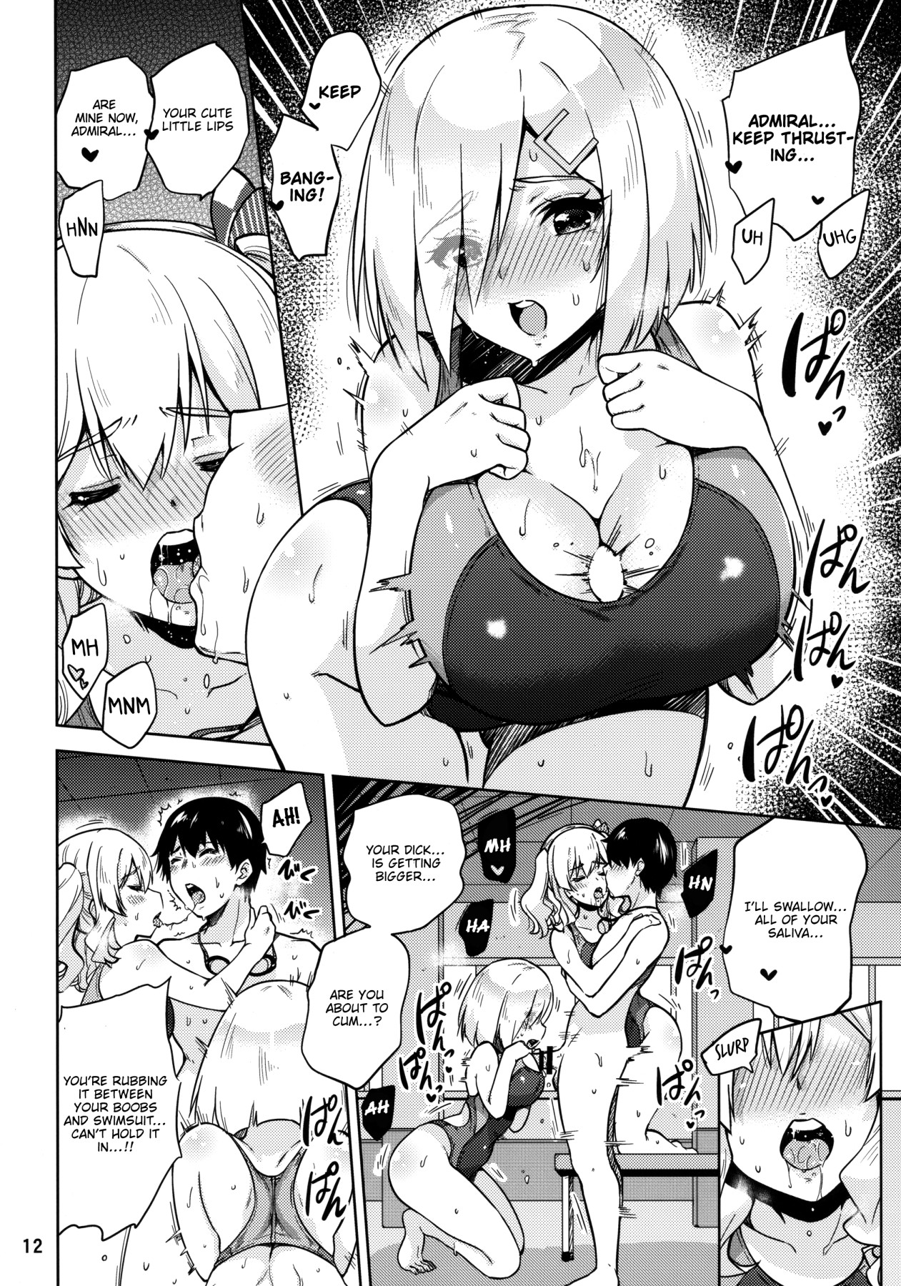 Hentai Manga Comic-Together with Kashima and Hamakaze Wearing Sport Swimsuits-Read-13